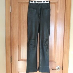 Leather trousers  Vintage. High waist straight  leg. Size 0.Used.